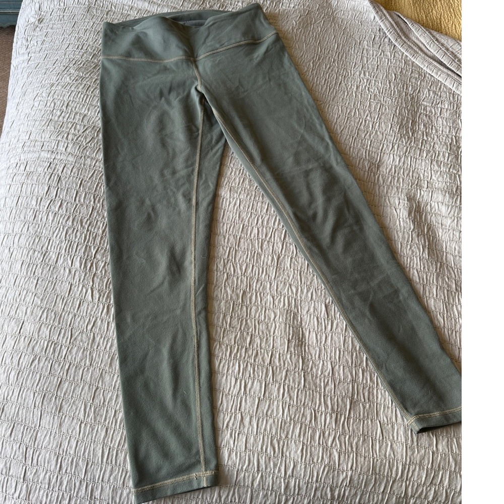 prAna Leggings Womens S Green Yoga Pants Mid Rise Activewear Stretch Athletic